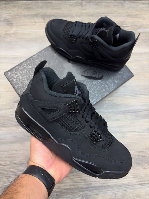 Air Jordan 4 black cat Джордани 4 чорні