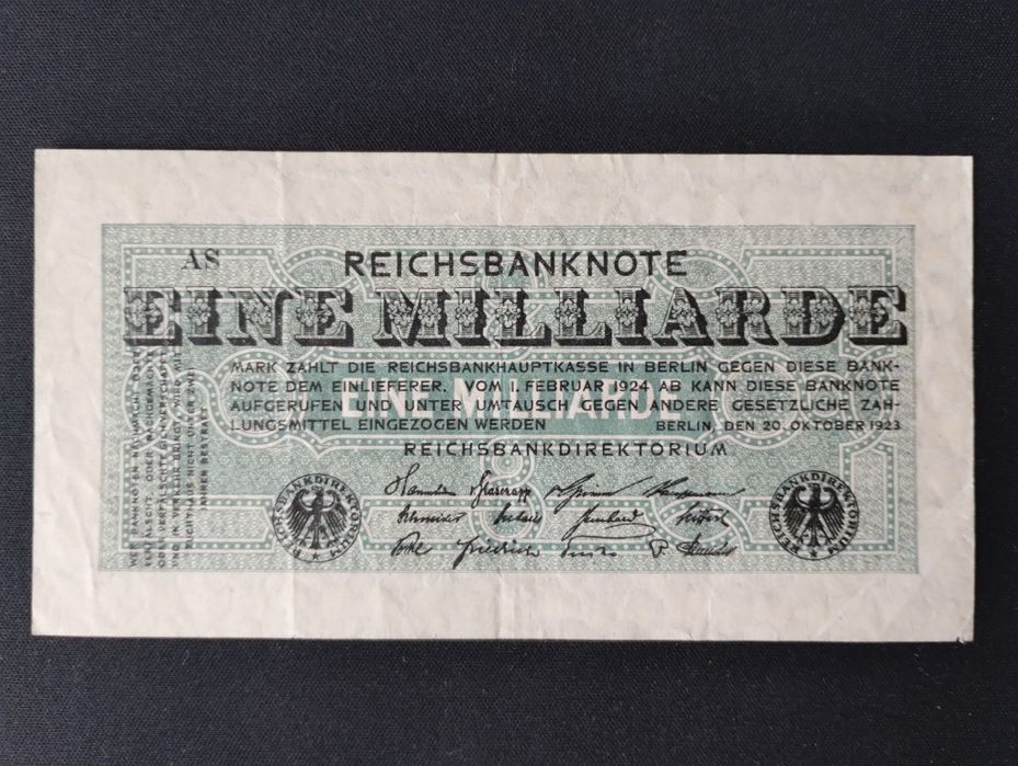 Banknot, Niemcy 1 miliard marek 1923, zapraszam