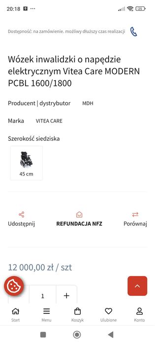 Wózek elektryczny Brand vitea care  1800 PCBL