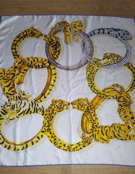 Cartier шикарна люксова вінтажна шовкова хустка