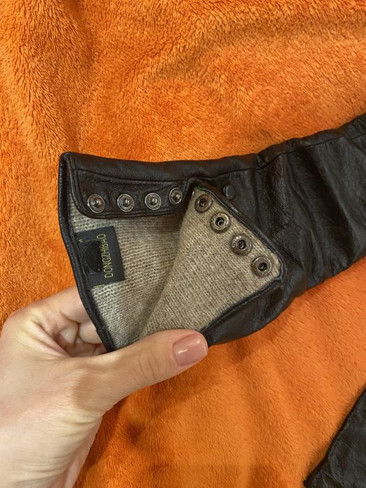 Перчатки женские длинные из натуральной кожи