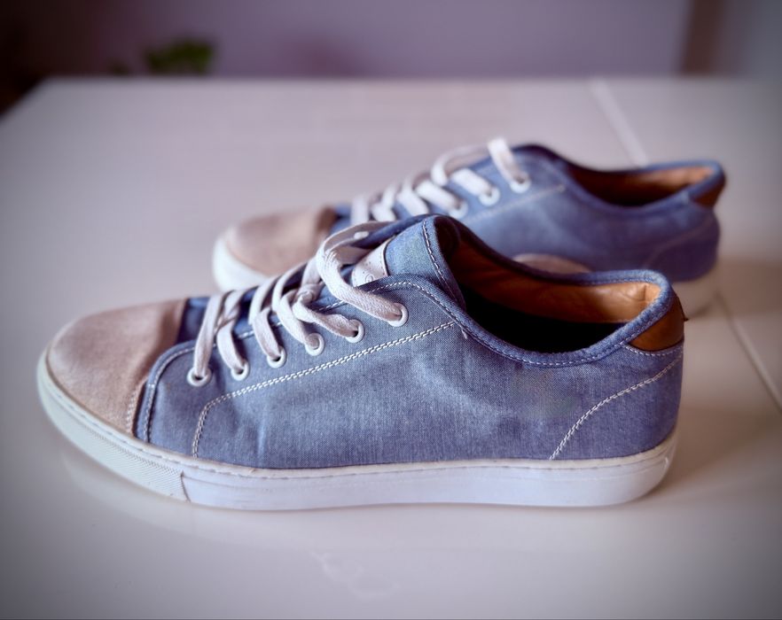 Tommy Hilfiger trampki męskie, rozmiar 44,5 – niebieskie, jeansowe, casual