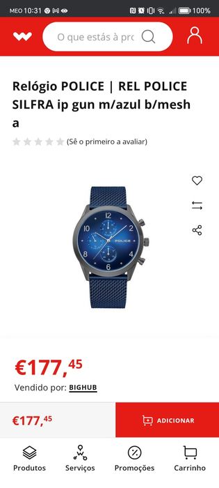 Relógio - homem Police Silfra azul