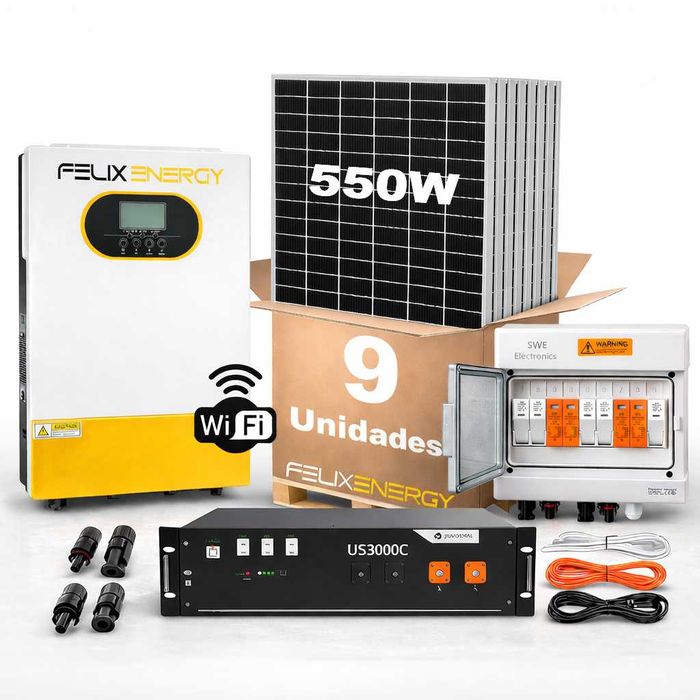 KIT SOLAR FOTOVOLTAICO 5kW Com bateria Pylontech