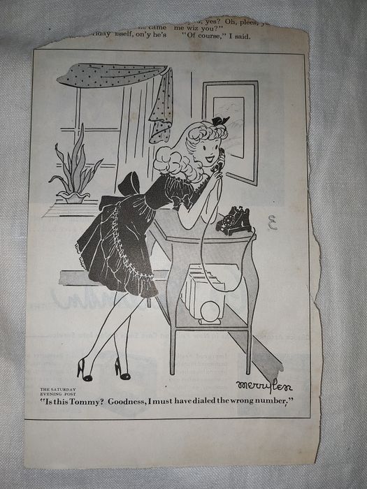 Um recorte de revista original do The Saturday Evening Post, com carto