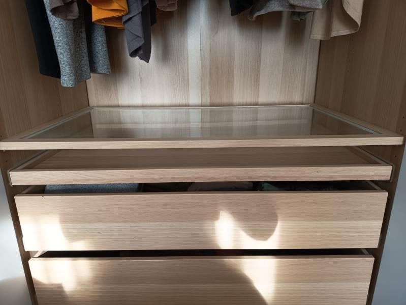 Wysuwana półka z wkładem IKEA KOMPLEMENT + półka szklana