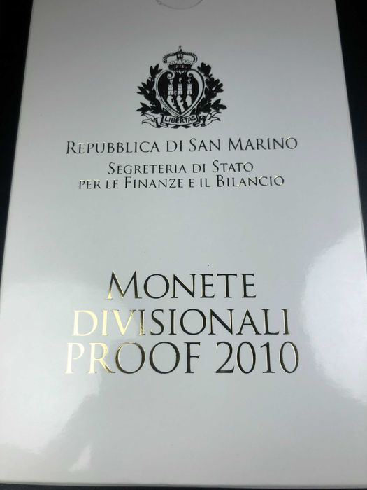 Set Anual Euros San Marino 2010 Proof com Estojo Especial