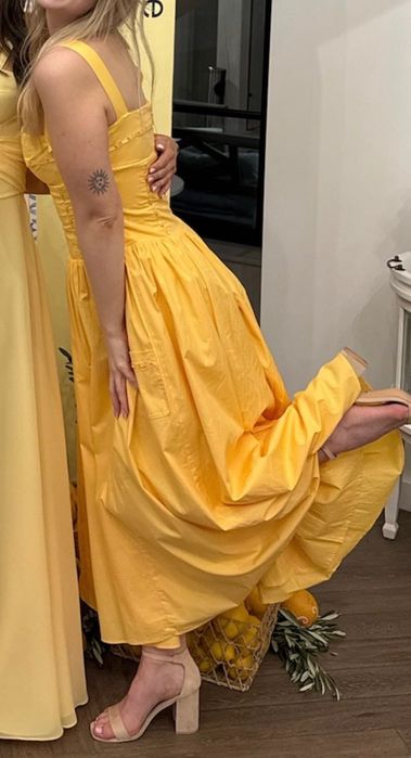 Sukienka House of cb Viven żółta rozmiar S gorsetowa