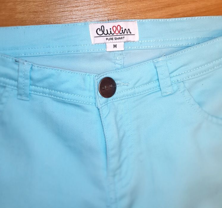 Spodnie jeansy r.M/38 Cropp chillin błękitne lazurowe pastelowe