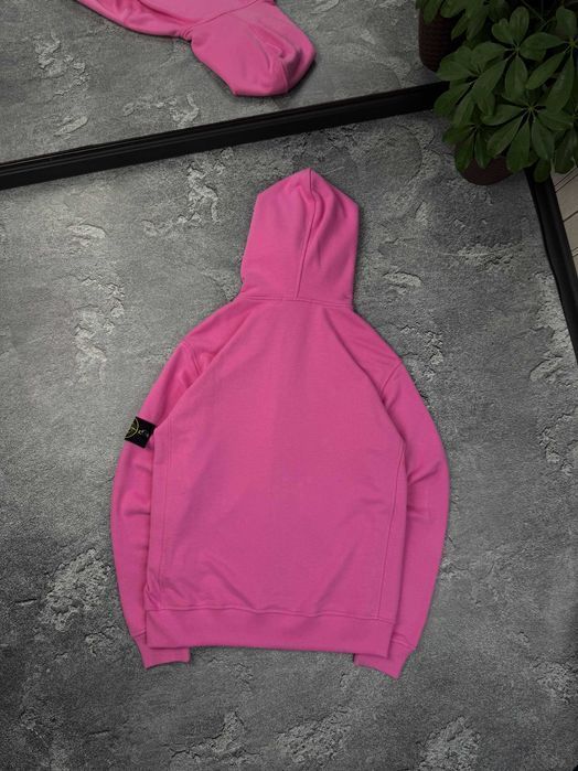 Зіп-худі Stone Island рожевий зип-худи Стон Айленд Стоун Айленд кофта худи стоник pink чоловіча жіноча унисекс спортивна кофта худі рожевий одяг