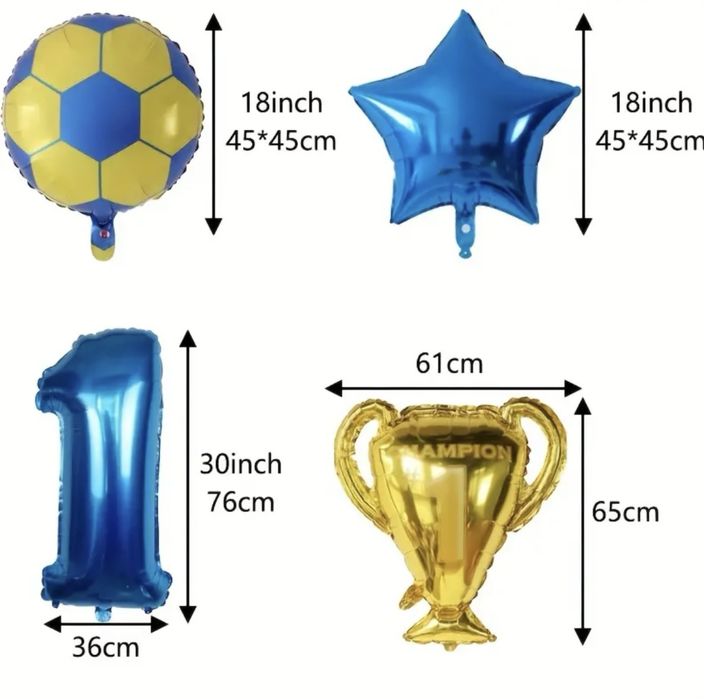 6 pçs, globos numérica balões de futebol troféu mundial esportivos.