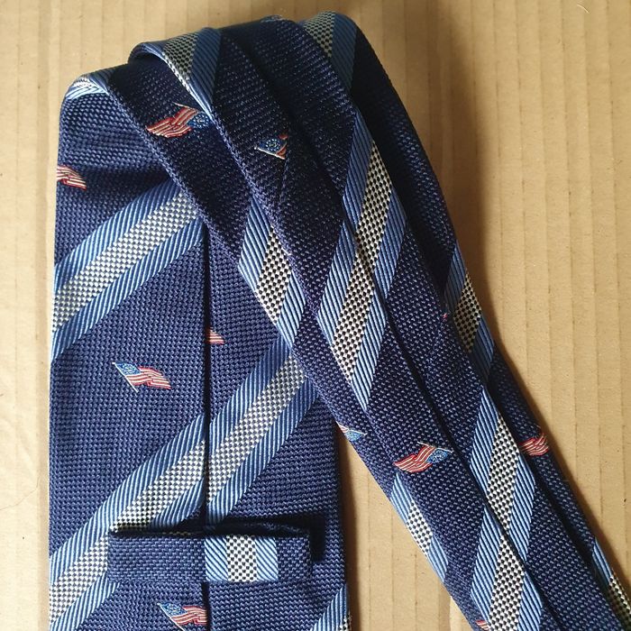 Krawat męski flagi USA jedwab (k-9)