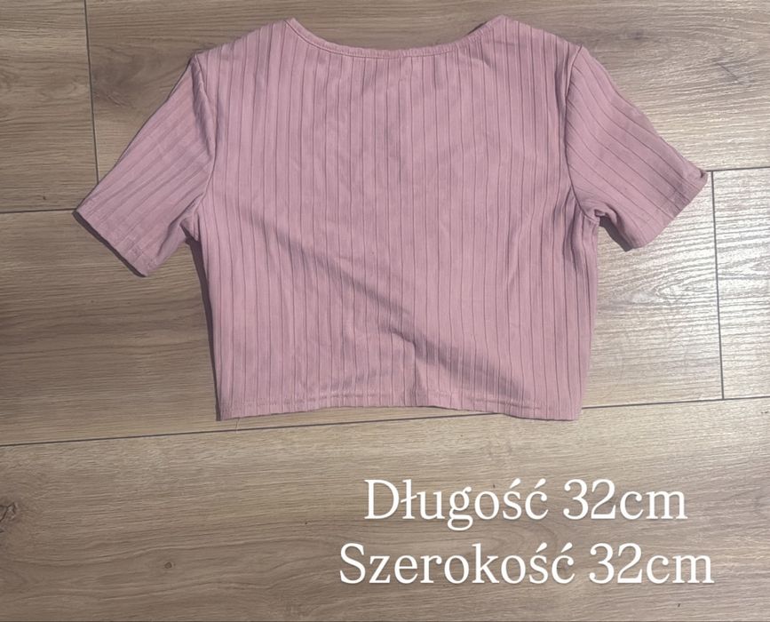 Shein top crop prążkowany różowy 10 lat