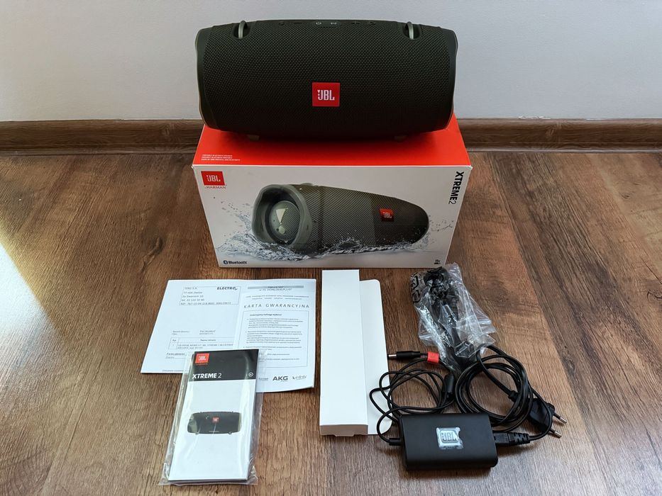 Głośnik przenośny BT JBL Xtreme 2, zielony, stan pedantyczny, komplet
