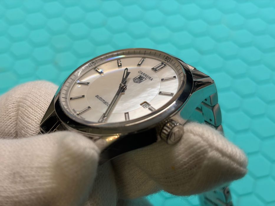 TAG Heuer Carrera Calibre 5 ― Tarcza z macicy perłowej ― Full Set