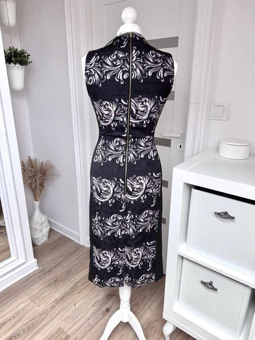 Sukienka strukturalna 3d biurowa wizytowa elegancja H&M nowa 36