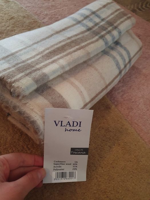 Подарунок Плед Vladi "Кашемір / Тоскана" біл-беж-кор 130*170