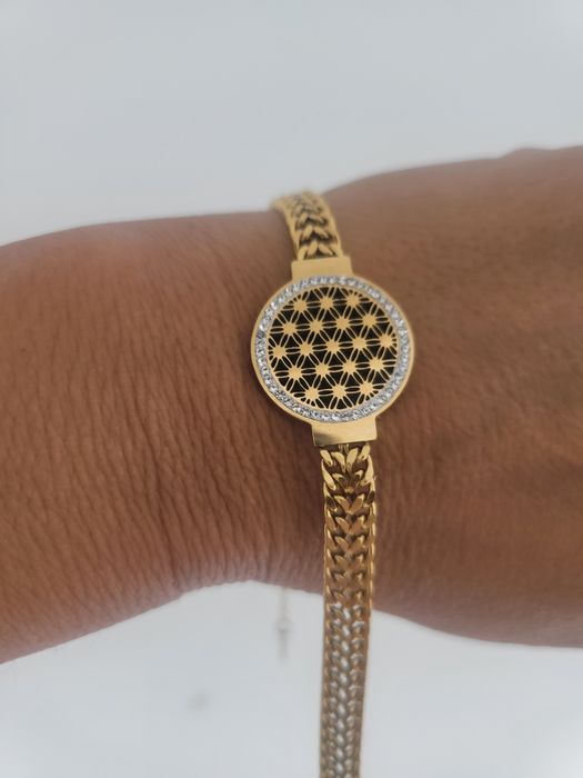 Bransoletka stał łańcuszek krysztalki piękna  lekka