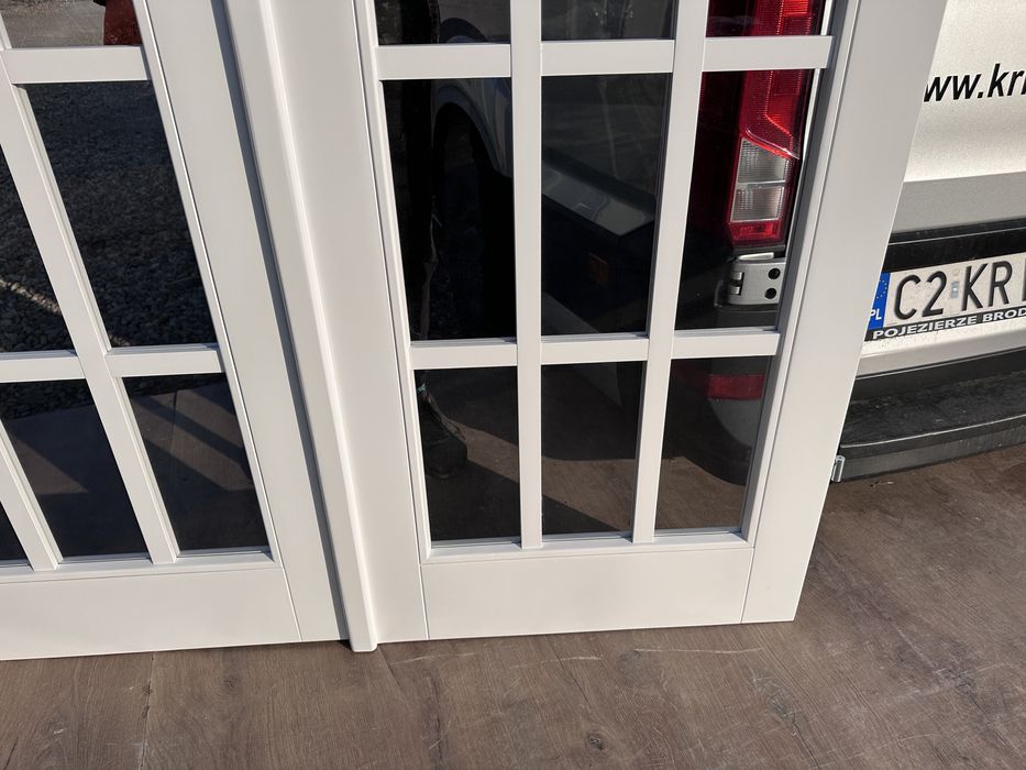 Drzwi wewnętrzne drewniane OD RĘKI dwuskrzydłowe białe Cała Polska