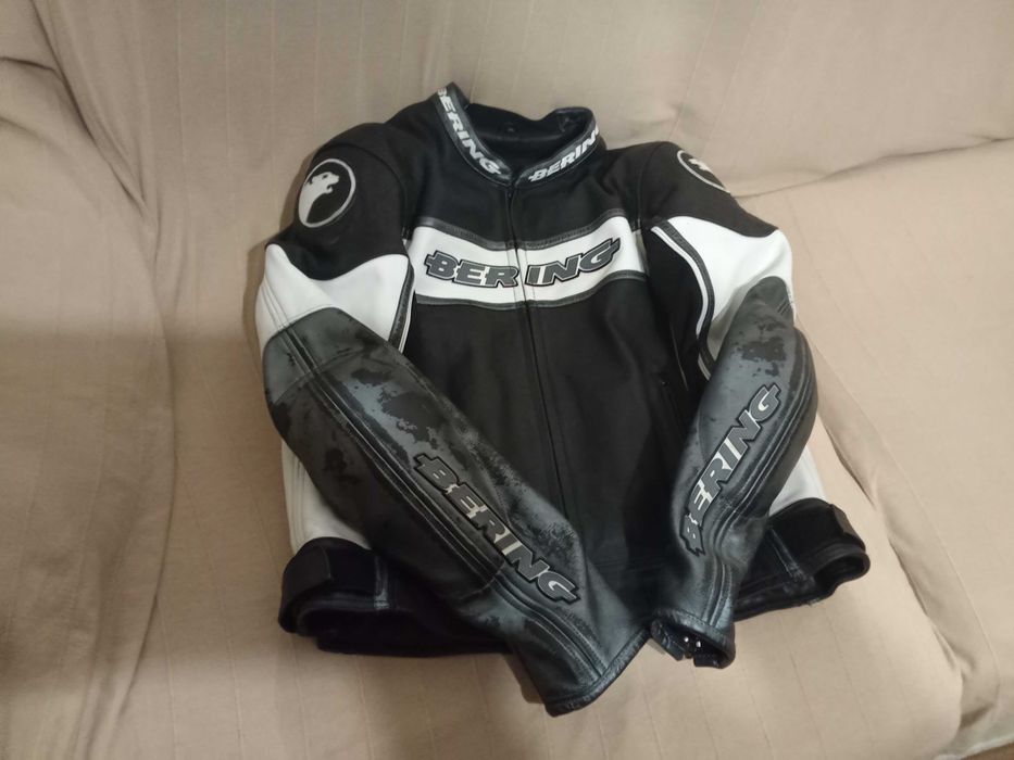 Blusão motard Bering em pele