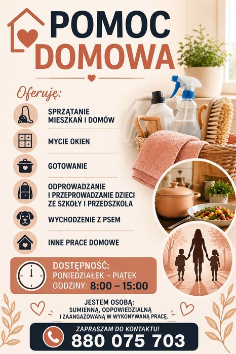 Pomoc domowa, sprzątanie