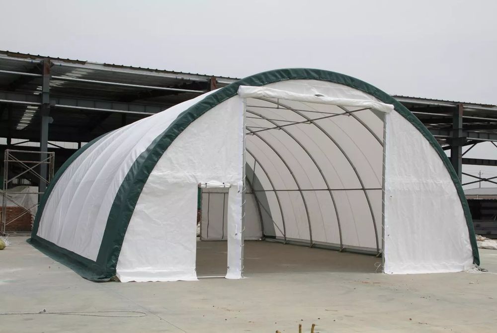 Hala łukowa 12,2x18m Łatwy montaż Gruba Plandeka PVC Lato/Zima!
