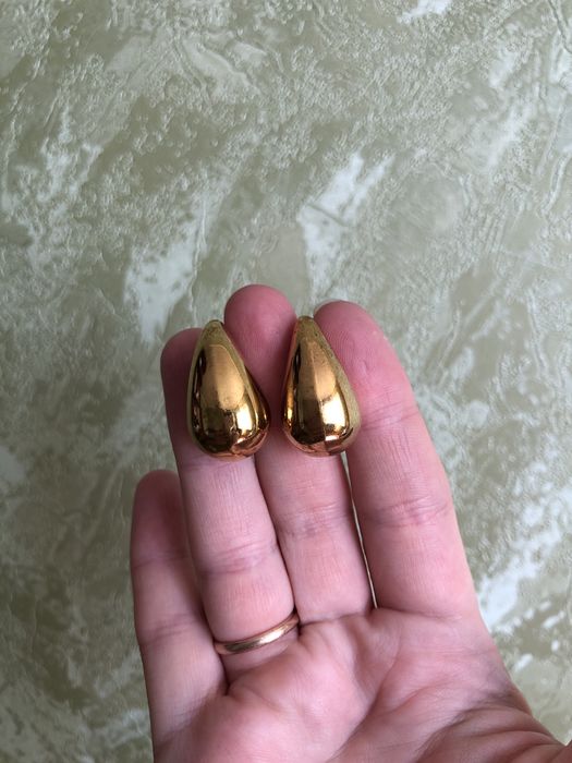 Серьги гвоздики Капля 2,6х1,4 см