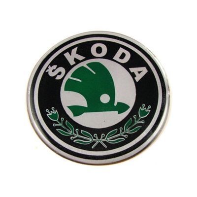 Emblemat Logo Znaczek Skoda Zielony Przód Tył 70Mm