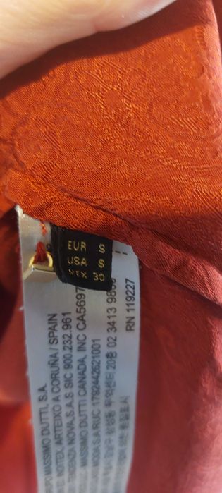 Massimo Dutti bordowa sukienka tunika, luźna wygodna