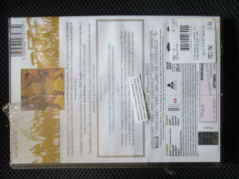 DVD Spartacus, de Stanley Kubrick, novo, selado