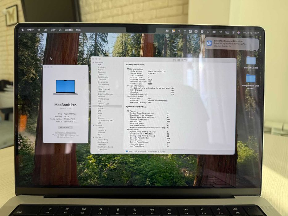 MacBook Pro 14 M1 Max 64GB RAM 4TB SSD 2021 Silver (Z15K0010N)