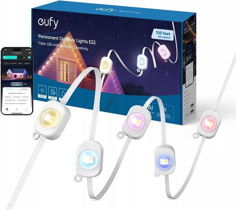 Zewnętrzne oświetlenie LED Eufy E22 RGBWW 30m