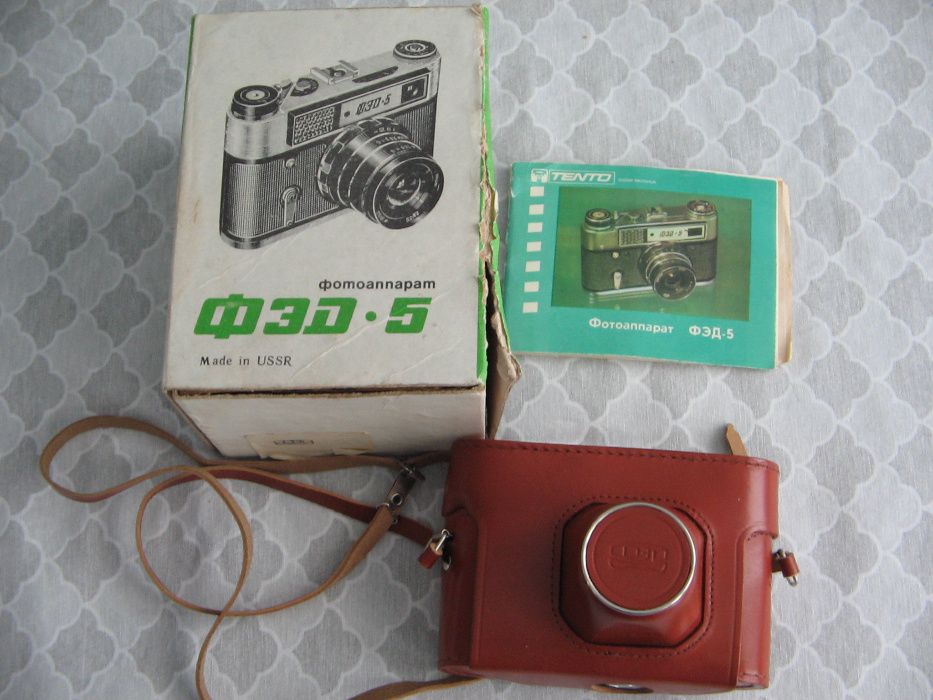 NOWY Aparat fotograficzny radziecki FED 5 USSR karton paragon 1987 PRL