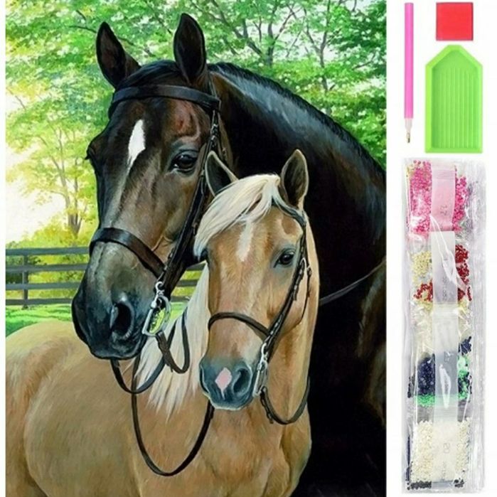 Haft diamentowy zestaw koń konie mozaika obraz prezent