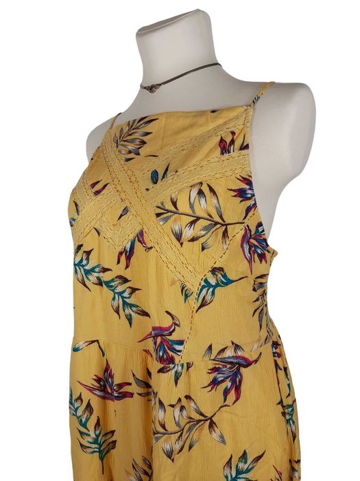 Nowa żółta sukienka w kolorowe liście 48,4XL BonPrix plus size