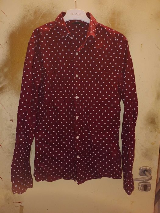 Czerwona koszula w kropki Asos S