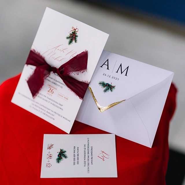 zaproszenie ślubne na ślub w zimie - Merry Christmas