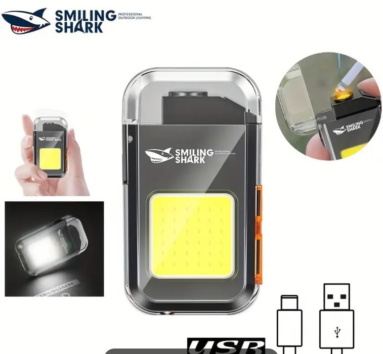 Запальничка ліхтарих Smiling Shark акумуляторна Type-c COB