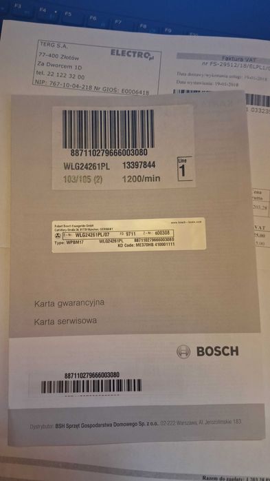 Części od pralki BOSCH WLG24261PL/1