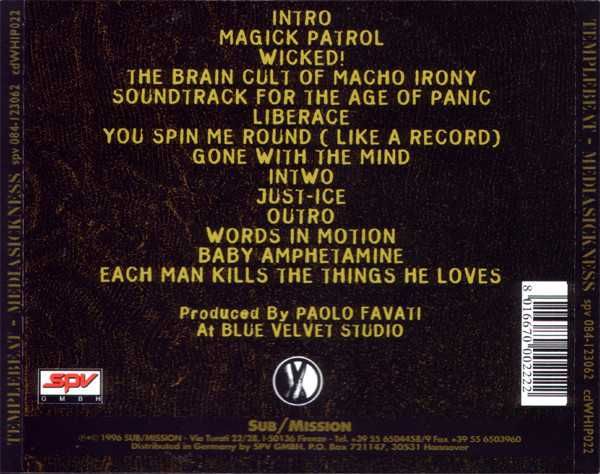 TEMPLEBEAT  cd Mediasickness       industrial