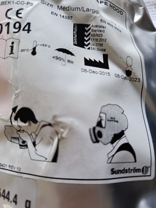 Kaptur ewakuacyjny ,maska SR76. 77-2  86-2  87-2