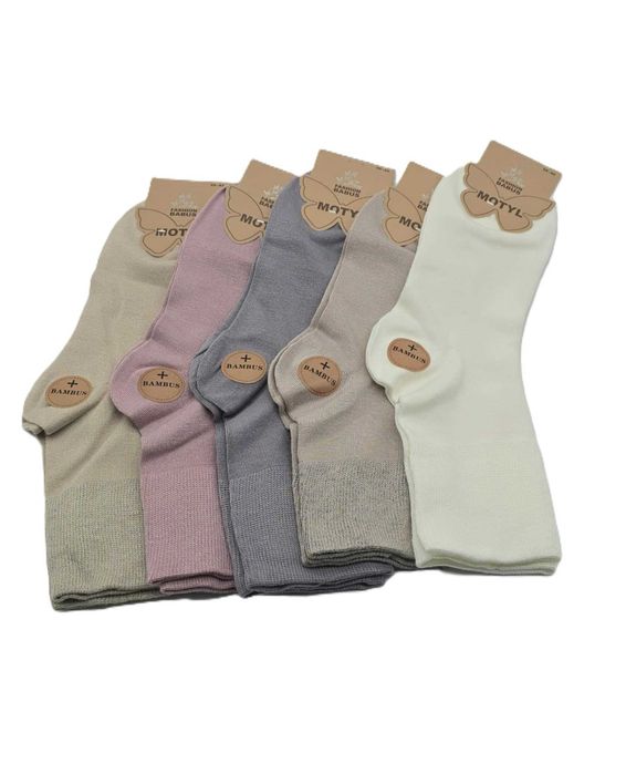 5x Skarpety Damskie Bambusowe 35–38 Oddychające Miękkie Komfortowe