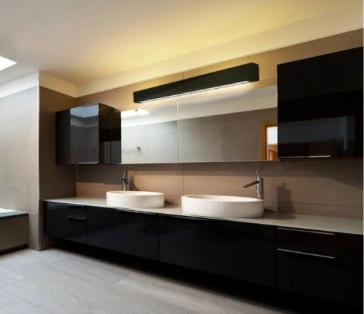 lampa ścienna, kinkiet ibros l czarny ip44 do łazienki