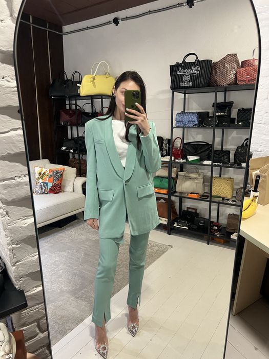 Костюм мятний класичний Tibi! ОРИГІНАЛ! Розмір S! Знижка 90%