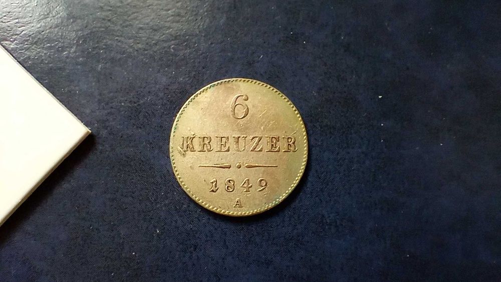 Stare monety 6 Kreuzer 1849 Austria srebro Cudo