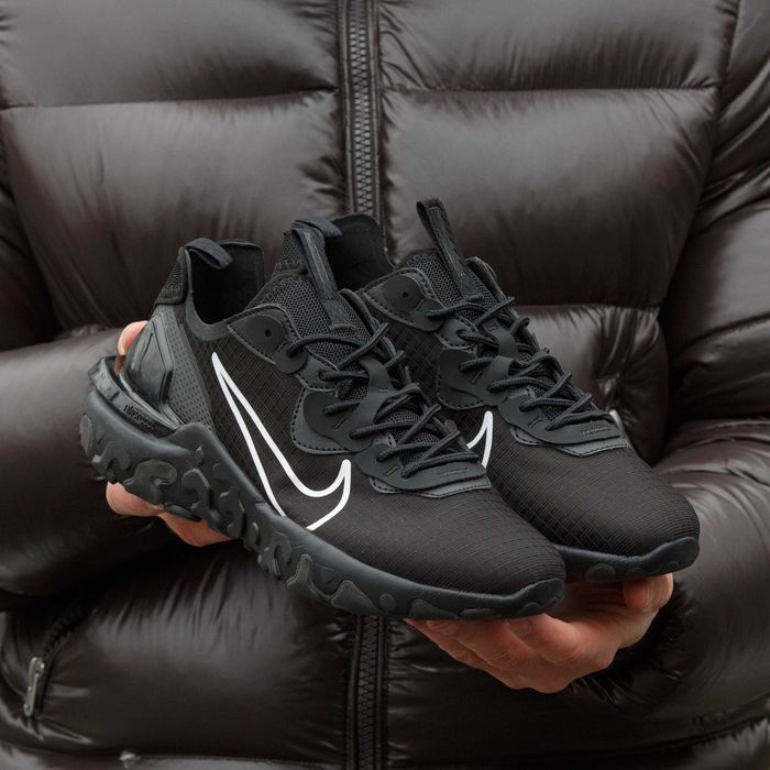 Чоловічі кросівки Nike React Vision "Black/White/Swoosh" Розміри 40-45