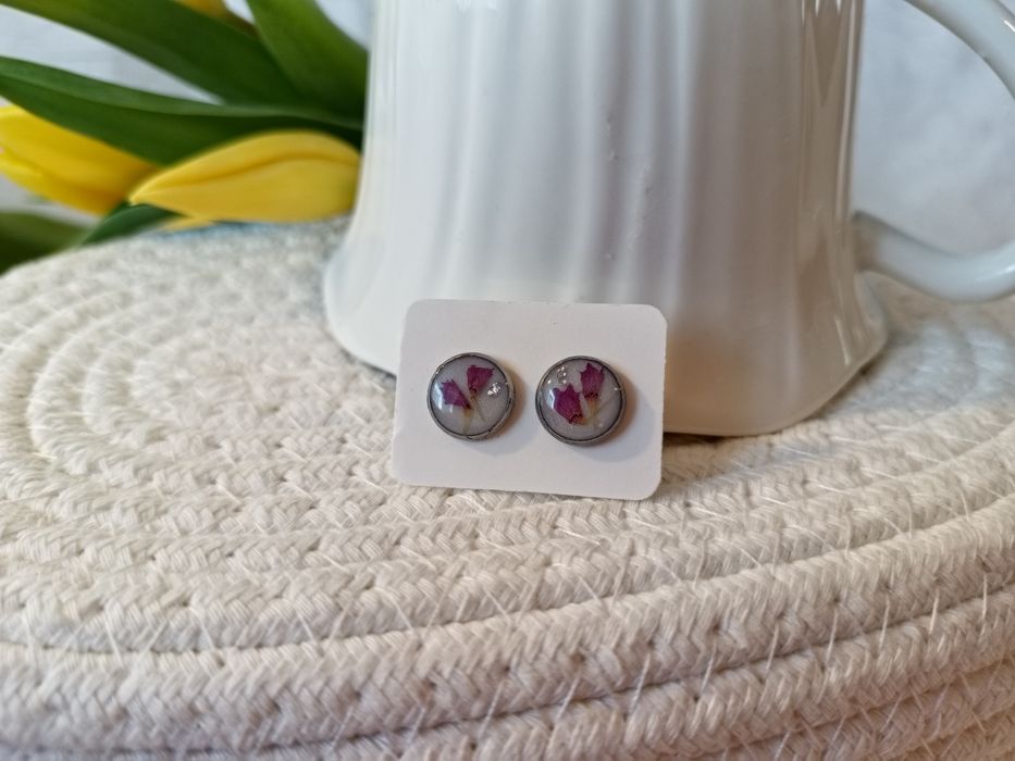 Kolczyki Handmade z suszonymi kwiatami