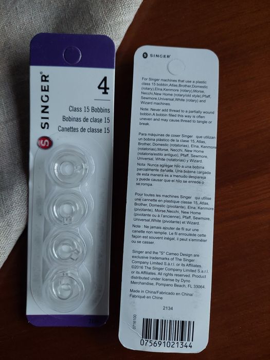 2 Packs of Singer Bobbins