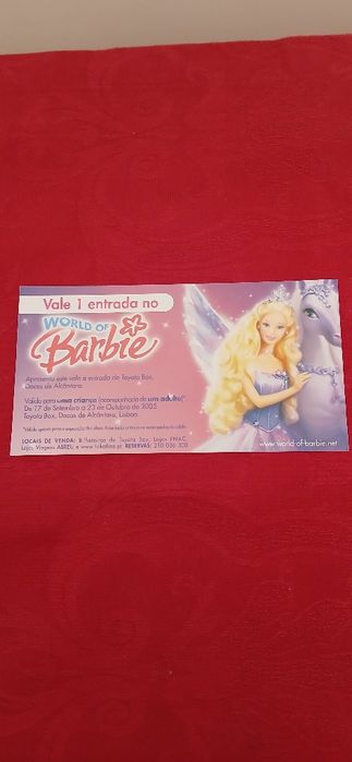 Bilhete World of Barbie, de 2005