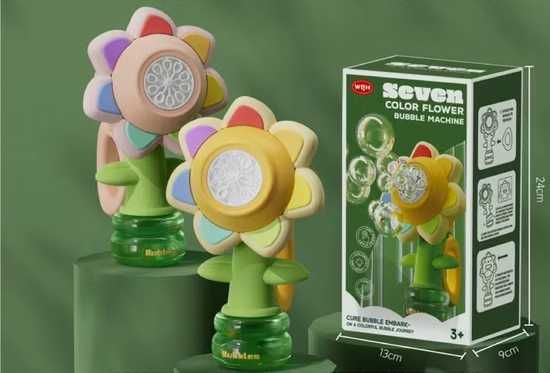 Дитячий генератор мильних бульбашок "Квітка" підсвічування, рухи, акум